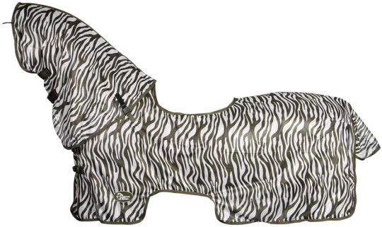 Zebra Mesh Fliegendecke / Reitdecke mit abnehmbarem Halsteil 